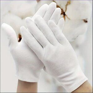 NWT White 100% Cotton Gloves for Eczema/ Dry Hands Relief, Sun Protection, etc.